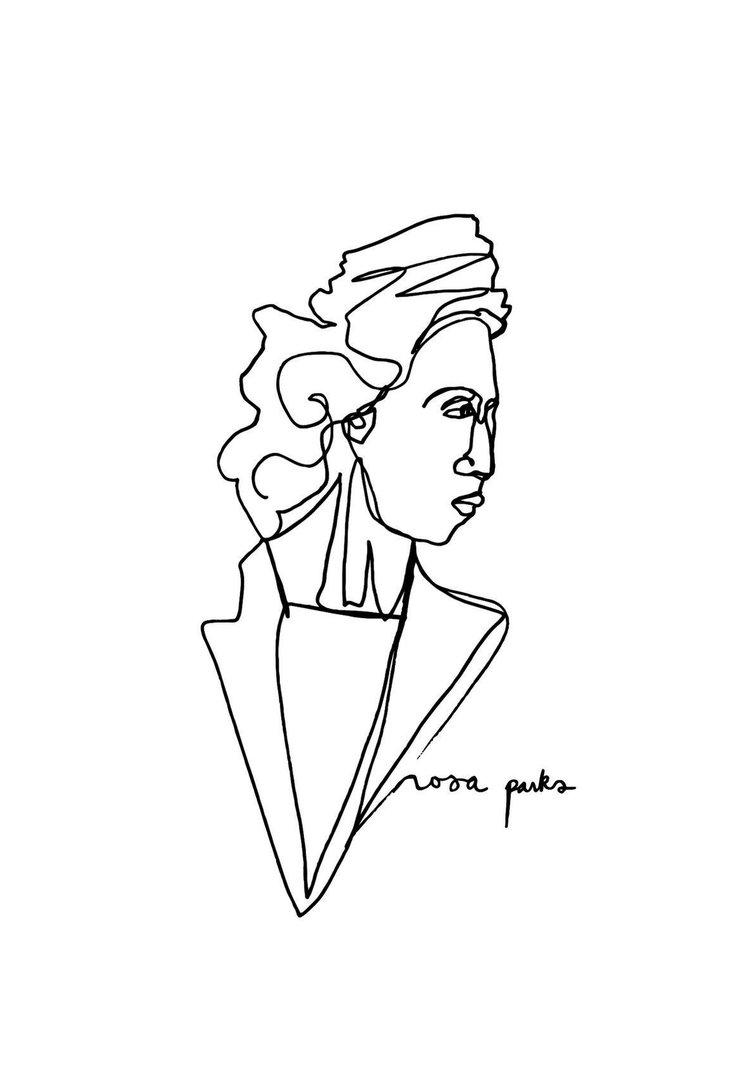 Kaitlin Strange - Rosa Parks Oneline Drawing | ArtSpan